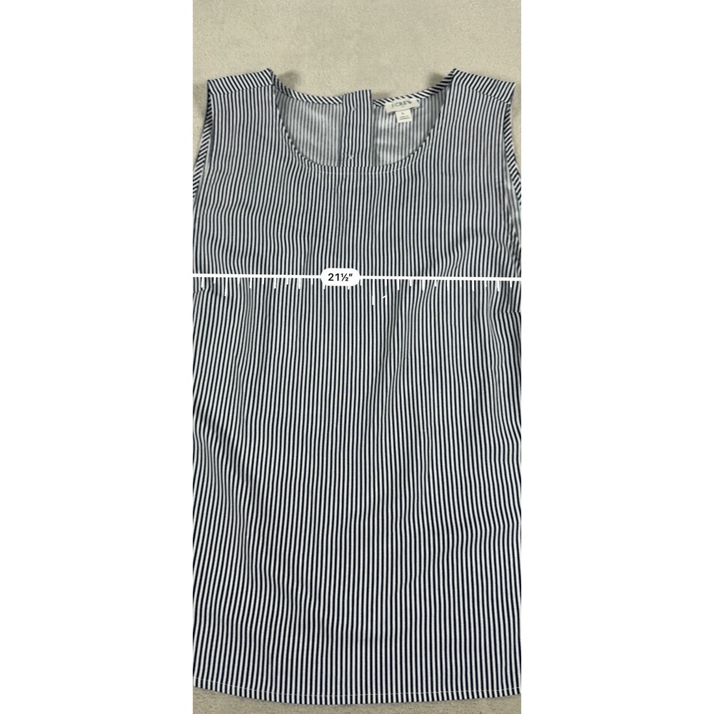 J.Crew Women's Sleeveless Striped Shell Blouse With Back Button Size L - Picture 7 of 16